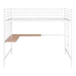 Full Size Metal Loft Bed With Desk And Grid - ModernLuxe -Professional Childrens Furniture Store GUEST 7121348a 4edb 40a7 9731 21b254d24236