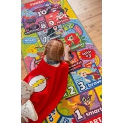 KC CUBS | DC Super Hero Girls Kids Hopscotch Number Counting Educational Learning & Game Play Nursery Bedroom Classroom Rug Carpet, 2' 7" X 6' 0" -Professional Childrens Furniture Store GUEST 732ef2a3 2c91 4b52 9d1a 55240b849195