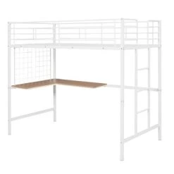 Twin Metal Loft Bed With Desk And Metal Grid - ModernLuxe -Professional Childrens Furniture Store GUEST 73fac074 4ba2 4fb5 99f8 5f67e0d62f21