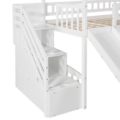 Twin Size House Shape Loft Bed With Two Drawers And Slide - ModernLuxe 9 Twin Size House Shape Loft Bed With Two Drawers And Slide - ModernLuxe - Image 9