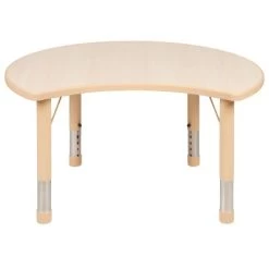 Emma And Oliver 25.125"W X 35.5"L Crescent Natural Plastic Adjustable Activity Table-Seats 4 -Professional Childrens Furniture Store GUEST 7640befe 3896 4740 945f 8b8e6b5fb563 1