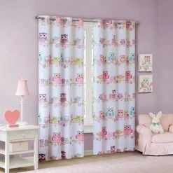 Striking Sara Owl Blackout Window Panel