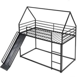 Twin Over Twin House Bunk Bed With Ladder And Slide - ModernLuxe -Professional Childrens Furniture Store GUEST 77611a9f 86b6 4222 80b7 340b21f2dc4c