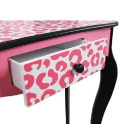 Fashion Leopard Prints Gisele Play Wooden Vanity Set Pink / Black - Teamson Kids -Professional Childrens Furniture Store GUEST 77fcb23e ec20 40f8 befa a9b7fed496cd