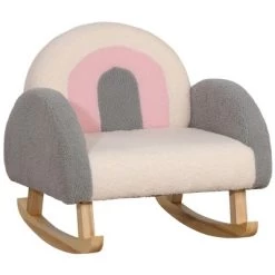 Qaba Kids Sofa, Rocking Toddler Sofa Chair With Solid Wooden Frame, Faux Lamb Fleece Fabric For Nursery, Kindergarten, Playroom, Bedroom -Professional Childrens Furniture Store GUEST 798ee29a 0be1 45a0 9b95 29078c1fed5a