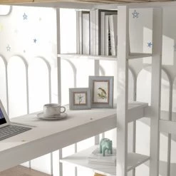 Wooden Loft Bed With Ladder, Desk And Shelves-ModernLuxe -Professional Childrens Furniture Store GUEST 7a35341d 3b77 4e58 be38 e1b436021d66
