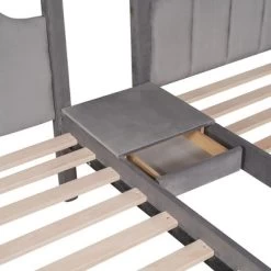 Full Over Twin & Twin Bunk Bed, Velvet Triple Bunk Bed With Drawers And Guardrails-ModernLuxe -Professional Childrens Furniture Store GUEST 7b7a0353 7fa1 44c8 bdd6 387512f25c39