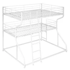 Full XL Over Twin XL Over Queen Size Metal Triple Bunk Bed With Ladder-ModernLuxe -Professional Childrens Furniture Store GUEST 7b9307f2 a486 42ac 93ae 923db6363d39