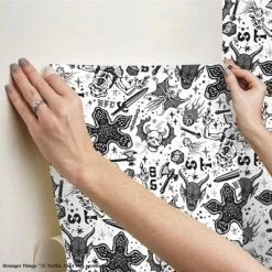 Stranger Things Hellfire Club Peel And Stick Wallpaper Red - RoomMates -Professional Childrens Furniture Store GUEST 7e4403e3 bf55 4f45 b8a8 57e690c9a64d