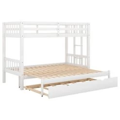 Twin Over Twin Pull-out Bunk Bed With Trundle Bed And Ladder-ModernLuxe -Professional Childrens Furniture Store GUEST 7e523959 faab 4ca0 8745 880ed438f02f