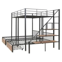 Full Over Twin-Twin Triple Bunk Bed With Drawers And Staircase - ModernLuxe -Professional Childrens Furniture Store GUEST 7feccad3 53d8 4131 821d 95ac503b6e83