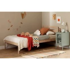 Sweedi Wooden Bed Natural Wood - South Shore