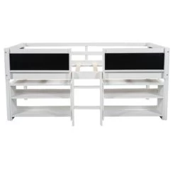 Twin Size Low Loft Bed With Two Removable Shelves, Ladder And Decorative Rail Chalkboard - ModernLuxe 11 Twin Size Low Loft Bed With Two Removable Shelves, Ladder And Decorative Rail Chalkboard - ModernLuxe -Professional Childrens Furniture Store GUEST 813938eb 793b 4227 bbfc 71b2d43e33fd