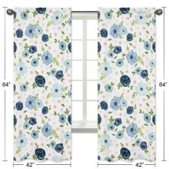 2pc Sweet Jojo Designs Watercolor Floral Window Panel Pink/Blue - Sweet Jojo Designs -Professional Childrens Furniture Store GUEST 8252d9e2 524f 4b01 b8fc 41f7b9db1b75