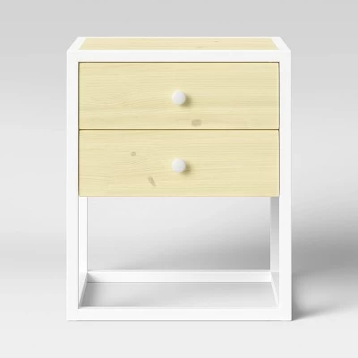 Wood Kids' Nightstand Knock Down White/Natural - Pillowfort™ 2 Wood Kids' Nightstand Knock Down White/Natural - Pillowfort™ - Image 2