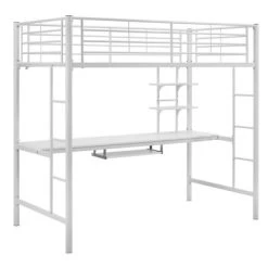 Twin Analise Metal Loft Bed With Wood Desk - Saracina Home -Professional Childrens Furniture Store GUEST 8357b671 fdb1 4721 a4f5 a308ffe4f1a3