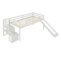 Twin Size Loft Bed With Staircase, Safety Guardrails And Slide-ModernLuxe 13 Twin Size Loft Bed With Staircase, Safety Guardrails And Slide-ModernLuxe -Professional Childrens Furniture Store GUEST 83872432 d15d 426f a1b3 0d67e2540680