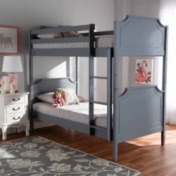 Twin Mariana Wood Bunk Bed Gray - Baxton Studio -Professional Childrens Furniture Store GUEST 84c2aee3 4a51 4727 813c 683b8cf0a40d