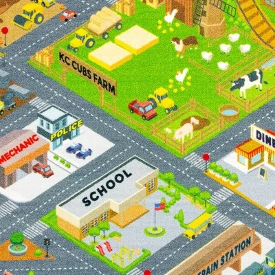 KC CUBS Boy & Girl Kids Country Farm Road W/ Construction Vehicle Car Traffic Educational Learning & Game Nursery Classroom Rug Carpet 6 KC CUBS Boy & Girl Kids Country Farm Road W/ Construction Vehicle Car Traffic Educational Learning & Game Nursery Classroom Rug Carpet - Image 6
