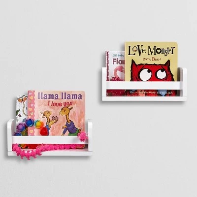 2pk Kids' 10" Floating Wall Mount Bookshelf Set White - RiverRidge Home 7 2pk Kids' 10" Floating Wall Mount Bookshelf Set White - RiverRidge Home - Image 7