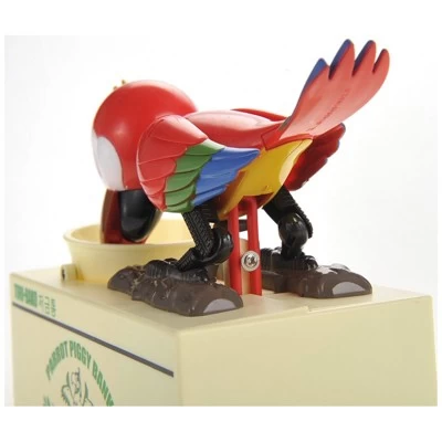 Insten Parrot Piggy Bank Robotic Coin Munching Toy Money Box, Red, 6.6x6.5 Inches 3 Insten Parrot Piggy Bank Robotic Coin Munching Toy Money Box, Red, 6.6x6.5 Inches - Image 3