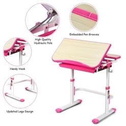 Costway Children Desk Chair Set Adjustable Study Table Drawer Winged Backrest Chair -Professional Childrens Furniture Store GUEST 8f7f6fa8 42f6 46ee a0e4 165d9a037784