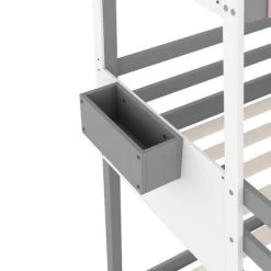 Twin Over Twin Car-Shaped Bunk Bed With Wheels, Drawers And Shelves, Gray - ModernLuxe -Professional Childrens Furniture Store GUEST 90b12642 0ee3 42c1 9360 d44c31bd6c0a