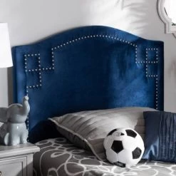 Twin Aubrey Velvet Headboard Blue - Baxton Studio -Professional Childrens Furniture Store GUEST 90f51a28 dda2 4c01 8e9b 427a28b60be9