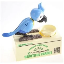 Insten Parrot Piggy Bank Robotic Coin Munching Toy Money Box, Blue, 6.6x6.5 Inches -Professional Childrens Furniture Store GUEST 9122f83d 1ef2 4460 a78c d11b5f31f1d1
