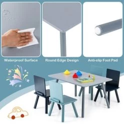 Costway 5 Piece Kids Wooden Activity Table And 4 Chairs Play Set Gift W/ Building Blocks -Professional Childrens Furniture Store GUEST 92965e80 78a5 4875 98f1 aef5d68c40f5