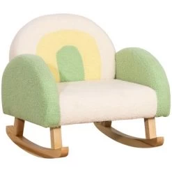 Qaba Kids Sofa, Rocking Toddler Sofa Chair With Solid Wooden Frame, Faux Lamb Fleece Fabric For Nursery, Kindergarten, Playroom, Bedroom -Professional Childrens Furniture Store GUEST 9451a2a8 7354 4941 8c6e 2da5f2ae9dd4