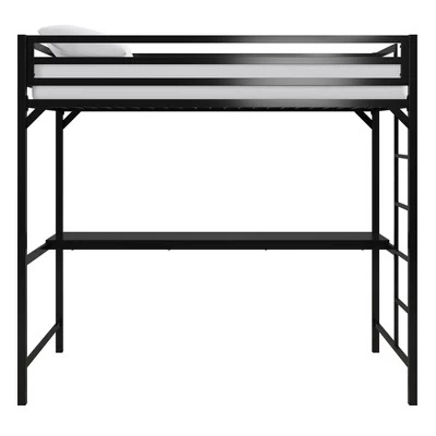 Twin Max Metal Loft Bed With Desk Black - Room & Joy 5 Twin Max Metal Loft Bed With Desk Black - Room & Joy - Image 5