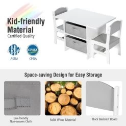 Babyjoy Kids Art Play Wood Table And 2 Chairs Set W/ Storage Baskets Puzzle -Professional Childrens Furniture Store GUEST 95df00e3 7cd4 48d8 83cf 76ad21bc90b9