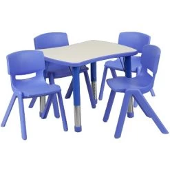 Emma And Oliver 21.875"W X 26.625"L Rectangular Plastic Height Adjustable Activity Table Set With 4 Chairs 17 Emma And Oliver 21.875"W X 26.625"L Rectangular Plastic Height Adjustable Activity Table Set With 4 Chairs -Professional Childrens Furniture Store GUEST 977d3e92 e808 44ad 97a5 2c9e3cab0255