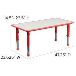 Emma And Oliver 23.625"W X 47.25"L Rectangular Plastic Height Adjustable Activity Table Set With 4 Chairs 13 Emma And Oliver 23.625"W X 47.25"L Rectangular Plastic Height Adjustable Activity Table Set With 4 Chairs -Professional Childrens Furniture Store GUEST 985b2c87 f7fd 4562 9d4d 05cb5f954032