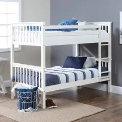 Twin Over Twin Solid Wood Mission Design Bunk Bed - Saracina Home -Professional Childrens Furniture Store GUEST 9880a415 f5b0 45be a35f c034463224e3