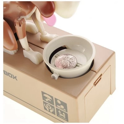 Insten My Dog Piggy Bank, Robotic Coin Munching Money Box, Kids Toys Birthday Gift, White Brown 2 Insten My Dog Piggy Bank, Robotic Coin Munching Money Box, Kids Toys Birthday Gift, White Brown - Image 2