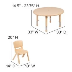 Flash Furniture 33" Round Plastic Height Adjustable Activity Table Set With 2 Chairs -Professional Childrens Furniture Store GUEST 993dfe1f 5b65 4ee8 a305 3f97541f5bee