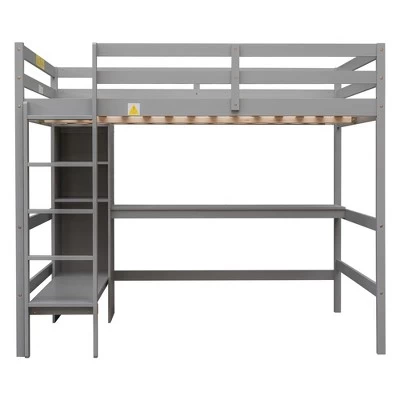 Full Size Loft Bed With Multifunction Shelves And Under-Bed Desk - ModernLuxe 5 Full Size Loft Bed With Multifunction Shelves And Under-Bed Desk - ModernLuxe - Image 5