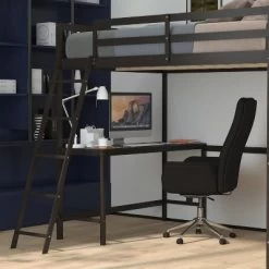 Flash Furniture Riley Loft Bed Frame With Desk, Wooden Bed Frame With Protective Guard Rails & Ladder For Kids And Teens -Professional Childrens Furniture Store GUEST 9ca1f9bc a9a7 47f0 a4c8 6a9806d4eec2