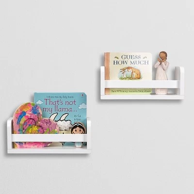 2pk Kids' 10" Floating Wall Mount Bookshelf Set White - RiverRidge Home 6 2pk Kids' 10" Floating Wall Mount Bookshelf Set White - RiverRidge Home - Image 6