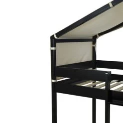 Wood Twin Over Twin Bunk Bed With Tent-ModernLuxe 16 Wood Twin Over Twin Bunk Bed With Tent-ModernLuxe -Professional Childrens Furniture Store GUEST a1e70e25 420f 426a bef0 b8ac0a893905