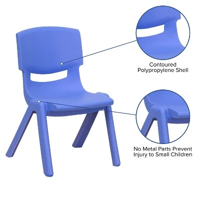 Emma And Oliver 2 Pack Plastic Stackable School Chair With 12"H Seat, Preschool Seating 2 Emma And Oliver 2 Pack Plastic Stackable School Chair With 12"H Seat, Preschool Seating - Image 2