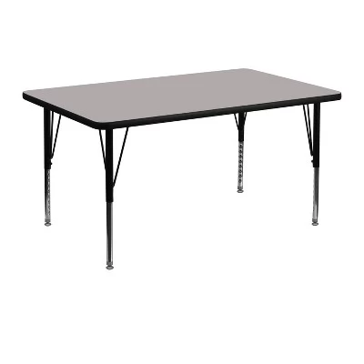 Flash Furniture 30''W X 48''L Rectangular HP Laminate Activity Table - Height Adjustable Short Legs 2 Flash Furniture 30''W X 48''L Rectangular HP Laminate Activity Table - Height Adjustable Short Legs - Image 2