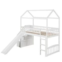Twin Size House Shape Loft Bed With Two Drawers And Slide - ModernLuxe 14 Twin Size House Shape Loft Bed With Two Drawers And Slide - ModernLuxe -Professional Childrens Furniture Store GUEST a2bdea58 5c3a 4551 852d ed6ac61ef356