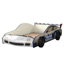 Twin Quessa Police Car Bed With Led Headlight Chair Black/White - HOMES: Inside + Out -Professional Childrens Furniture Store GUEST a2da96a4 0c4f 40d8 97f1 e14b1f3e9ac2