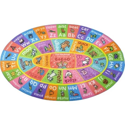 KC CUBS Boy & Girl Kids ABC Alphabet W/ Animals & Sounds Educational Learning & Fun Game Play Nursery Bedroom Classroom Oval Rug Carpet 7 KC CUBS Boy & Girl Kids ABC Alphabet W/ Animals & Sounds Educational Learning & Fun Game Play Nursery Bedroom Classroom Oval Rug Carpet - Image 7
