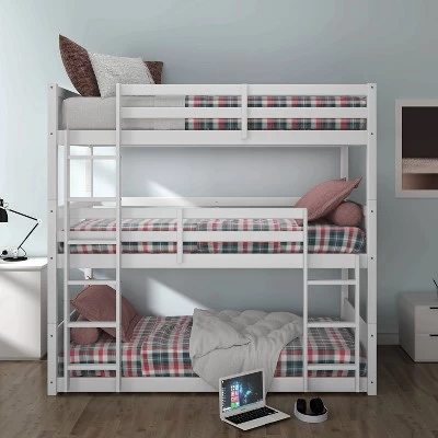 Twin Capri Wood Triple Bunk Bed White - Hillsdale Furniture 7 Twin Capri Wood Triple Bunk Bed White - Hillsdale Furniture - Image 7