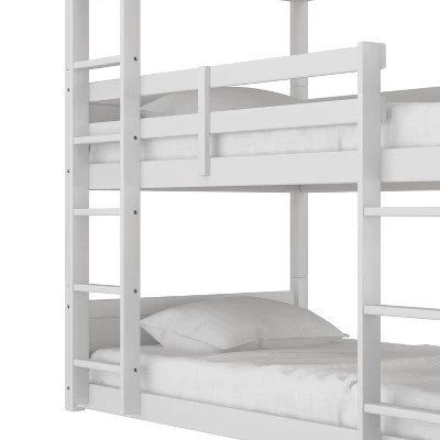 Twin Capri Wood Triple Bunk Bed White - Hillsdale Furniture 11 Twin Capri Wood Triple Bunk Bed White - Hillsdale Furniture - Image 11