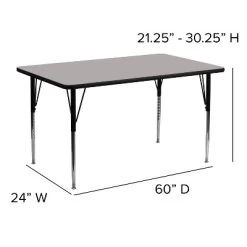 Emma And Oliver 24x60 Rectangle HP Laminate Adjustable Activity Table -Professional Childrens Furniture Store GUEST a81ff4f6 1c9d 49a0 98e4 9c39e61169ce